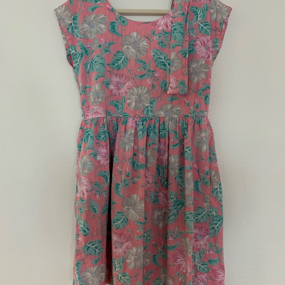 Reyn Spooner dress- pink and teal